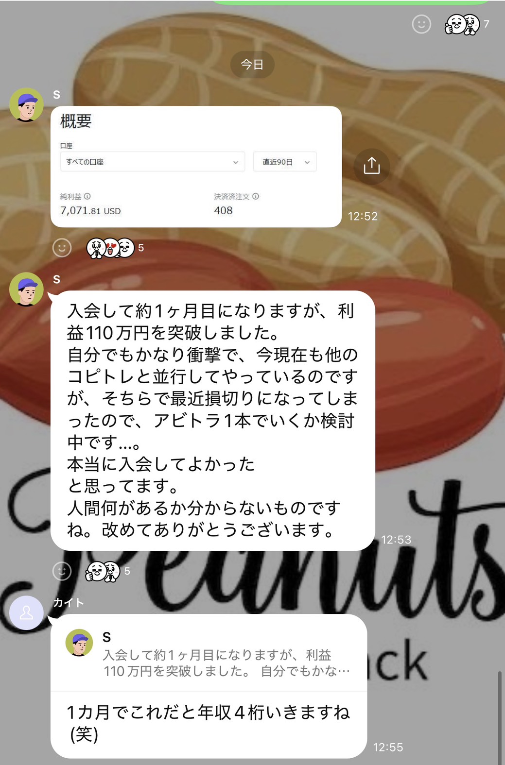 入会1ヶ月で利益110万円突破